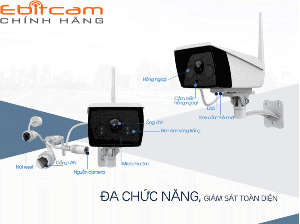 Camera IP Wifi EBITCAM EBO2 STARLIGHT + 4G (2MP)