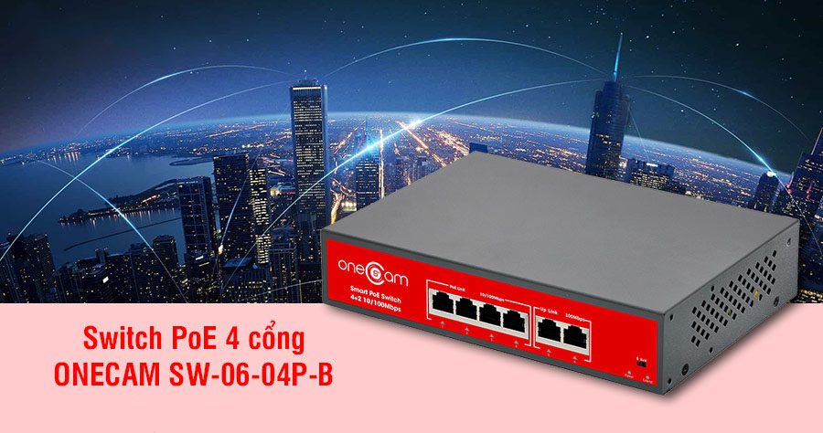 Bán Switch PoE 4 cổng ONECAM SW-06-04P-B giá tốt, mới 100%