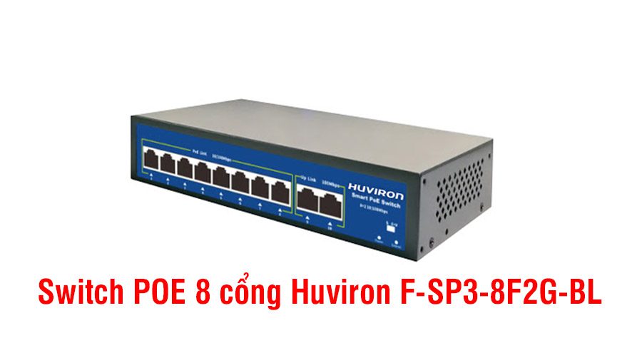 Switch POE 8 cổng Huviron F-SP3-8F2G-BL