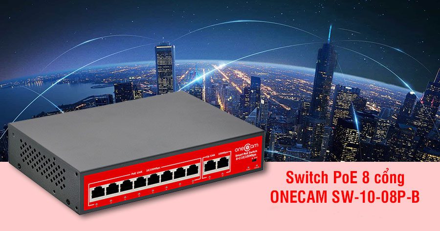 Bán Switch PoE 8 cổng ONECAM SW-10-08P-B giá tốt, mới 100%